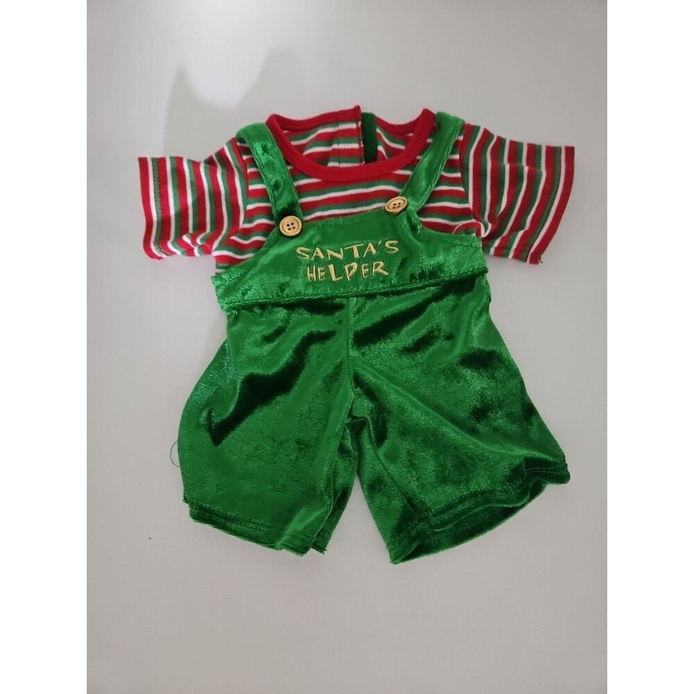 Build A Bear Santa's Helper Elf Outfit Green Red White Christmas Xmas Holiday